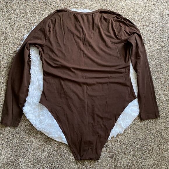 Fashion Nova Bodysuit Brown New One Piece Womens Size 3X - Picture 2 of 8